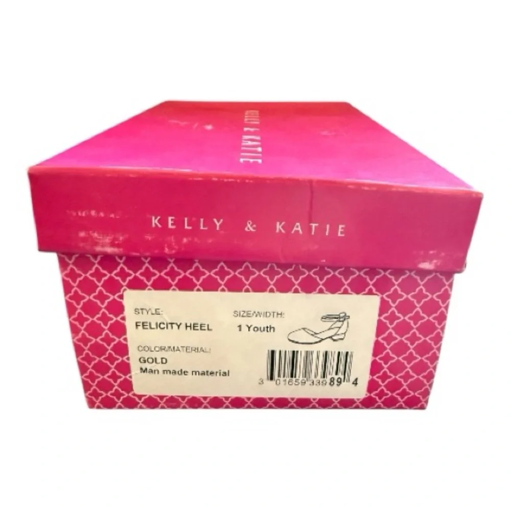 Kelly & Katie Felicity Gold Glitter Dress Shoes Girls Size 1 NIB